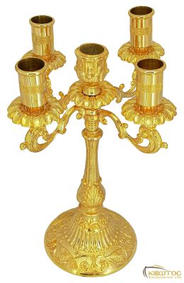 Κηροπήγιο Πεντάκερο Επίχρυσο