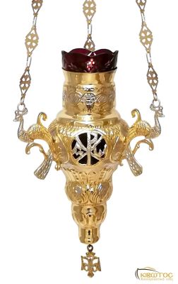 Καντήλι Επίχρυσο Κρεμαστό με Καντηλόκουπα