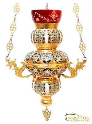 Καντήλι Κρεμαστό Επίχρυσο με Σμάλτο