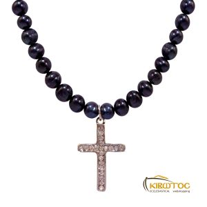 Σταυρός Λαιμού με Μαργαριτάρια