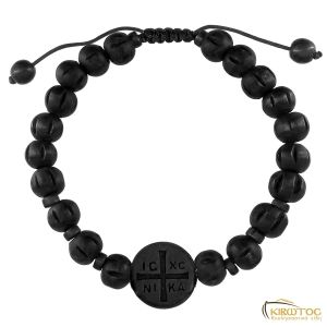 Βραχιόλι Ξύλινο με Κωνσταντινάτο Μαύρο