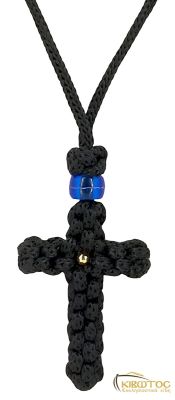 Κομποσχοίνι Σταυρός Λαιμού Γίγας με Μπλε Χάντρα