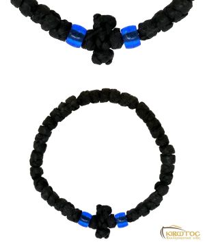 Κομποσχοίνι Χονδρό Κερωμένο με Μπλε Χάντρα