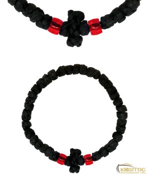 Κομποσχοίνι Χονδρό Κερωμένο με Κόκκινη Χάντρα