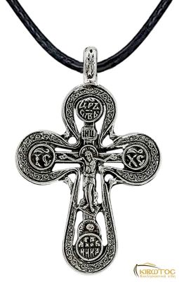 Φυλαχτό Λαιμού Εσταυρωμένος Διάτρητος Επάργυρο