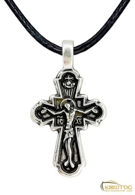 Φυλαχτό Λαιμού Εσταυρωμένος και Άγιος Δημήτριος Επάργυρο