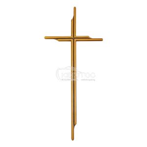 Σταυρός για Μνήμα Μπρούτζινος Χρυσός Λεία Επιφάνεια Διπλός Μεγάλος