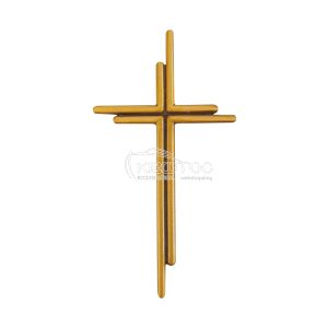 Σταυρός για Μνήμα Μπρούτζινος Χρυσός Λείος Διπλός