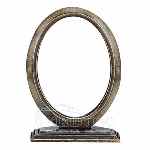 Κορνίζα για Μνήμα Μπρούτζινη Παλαιωμένο Χρυσό Οβάλ με Βάση