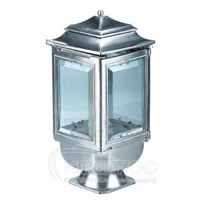 Καντήλι για Μνήμα Μπρούτζινο Ασημί Σατινέ Τετράπλευρο Οικονομικό