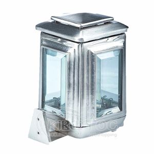 Καντήλι για Μνήμα Μπρούτζινο Τετράπλευρο Σατινέ Ασημί