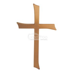 Σταυρός για Μνήμα Αλουμινίου Χρυσός Λείος Οικονομικός