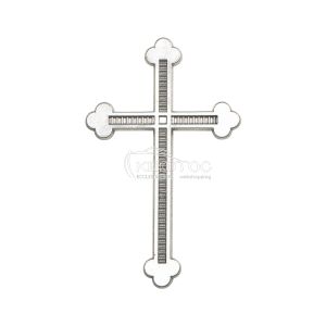 Σταυρός για Μνήμα Αλουμινίου Ασημί Σκαλιστός