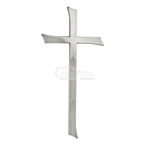 Σταυρός για Μνήμα Αλουμινίου Ασημί Λείος Οικονομικός