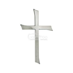 Σταυρός για Μνήμα Αλουμινίου Ασημί Λείος
