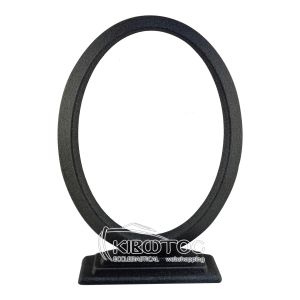 Κορνίζα για Μνήμα Αλουμινίου Μαύρο-Ασημί Οβάλ με Βάση Οικονομική