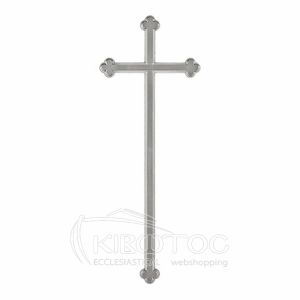 Σταυρός για Μνήμα Αλουμινίου Ασημί Λείος Μεγάλος