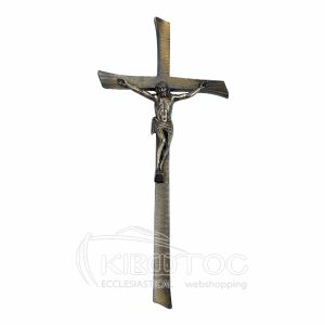 Σταυρός για Μνήμα Μπρούτζινος Παλαιωμένο Χρυσό με Εσταυρωμένο