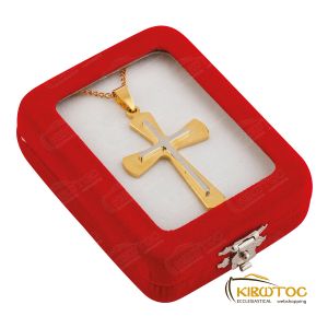 Σταυρός Ανδρικός Ατσάλι Ασημί & Χρυσό