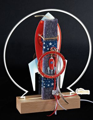 Λαμπάδα με Δώρο LED Φωτιζόμενο Διαστημικός Πύραυλος