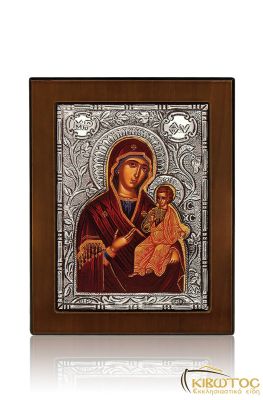 Εικόνα Ασημένια Παναγία Αμόλυντος Αγιογραφία 10x8cm