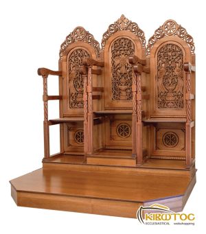 Στασίδι Ψαλτών Τρεις Θέσεις με Βάθρο 693