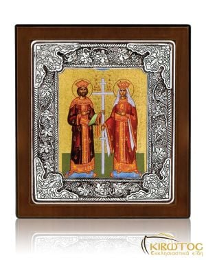 Εικόνα Ασημένια Άγιοι Κωνσταντίνος και Ελένη 10x9cm