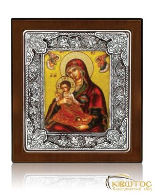 Εικόνα Ασημένια Παναγία Γλυκασμός των Αγγέλων 10x9cm