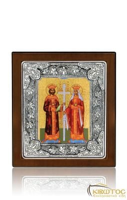 Εικόνα Ασημένια Άγιοι Κωνσταντίνος και Ελένη 7x6cm