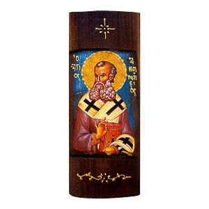 εικόνα άγιος Αθανάσιος εκκλησιαστικά είδη Ξύλινη Χειροποίητη Χρυσή Γραφή 23,5x9,5