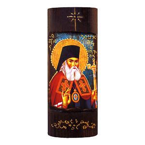 εικόνα άγιος Λουκάς Ιατρός εκκλησιαστικά είδη Ξύλινη Χειροποίητη Χρυσή Γραφή 23,5x9,5