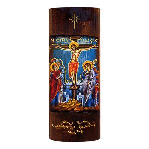 εικόνα Ιησούς Χριστός Σταύρωση εκκλησιαστικά είδη Ξύλινη Χειροποίητη Χρυσή Γραφή 23,5x9,5