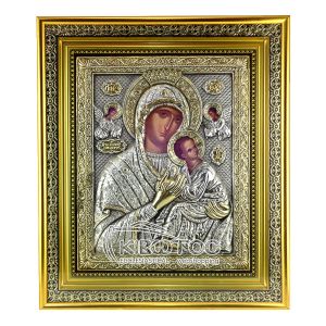 Εικόνα Παναγία Αγγέλων Επιμεταλλωμένη σε Ξύλο Κορνίζα Τζάμι