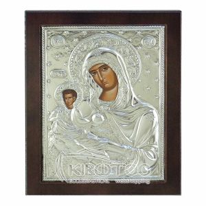 Εικόνα Ασημένια Παναγία Γλυκασμός των Αγγέλων 23x17cm