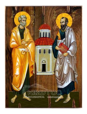 Εικόνα Άγιοι Πέτρος και Παύλος Ξύλινη 22x16cm