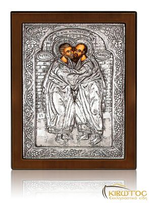 Εικόνα Ασημένια Άγιοι Πέτρος και Παύλος 23x17cm
