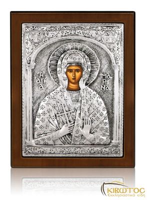 Εικόνα Ασημένια Αγία Μαρίνα 23x17cm