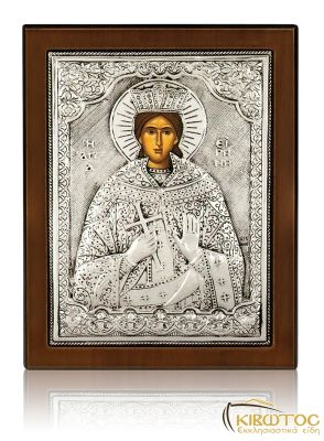 Εικόνα Ασημένια Αγία Ειρήνη 23x17cm