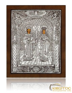 Ασημένια Εικόνα Άγιοι Κωνσταντίνος και Ελένη