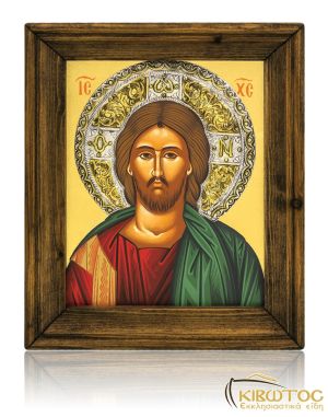 Εικόνα Ασημένια Ιησούς Χριστός 22x19
