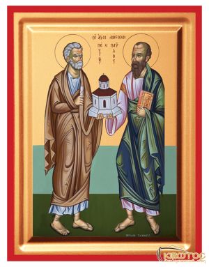 Εικόνα Άγιος Πέτρος και Άγiος Παύλος Μεταξοτυπία