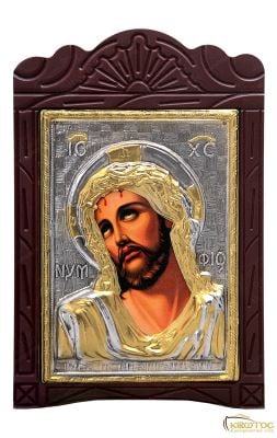 Εικόνα Ιησούς Χριστός ο Νυμφίος Μεταλλική με Ξύλινη Κορνίζα