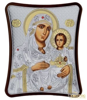 Εικόνα Παναγία Ιεροσολυμίτισσα Ασημένια Δίχρωμη