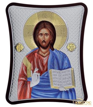 Εικόνα Ιησούς Χριστός Ασημένια Πολύχρωμη