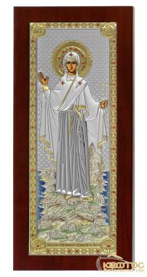 Εικόνα Παναγία Αγίου Όρους Ασημένια Χρωματιστή