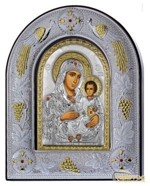 Εικόνα Παναγία Ιεροσολυμίτισσα Ασημένια Δίχρωμη