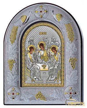 Εικόνα Αγία Τριάδα Ασημένια Δίχρωμη 