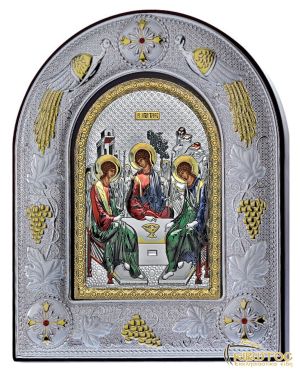 Εικόνα Αγία Τριάδα Ασημένια Πολύχρωμη 