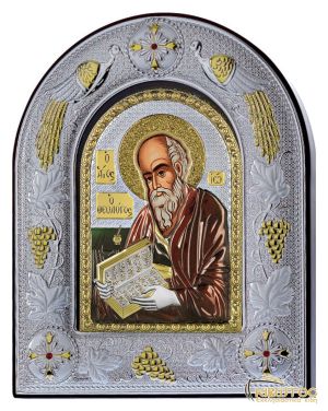 Εικόνα Άγιος Ιωάννης Θεολόγος Ασημένια Πολύχρωμη