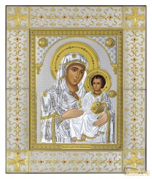 Εικόνα Παναγία Ιεροσολυμίτισσα Ασημένια Κορνίζα 59x49cm